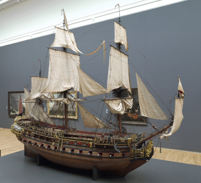 Maquette d’un navire William Rex 1698. Collection et photo Rijksmuseum, Amsterdam, Pays-Bas